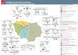 Carte des établissements et dispositifs Apprentis d'Auteuil en Île-de-France