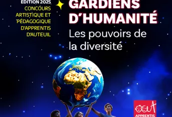 Affiche du concours artistique "Gardiens d'Humanité, les pouvoirs de la diversité"