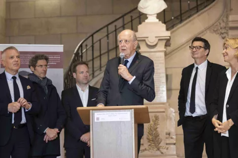 Jean-Marc Sauvé lors de l'inauguration de la Galerie des Apprentissages
