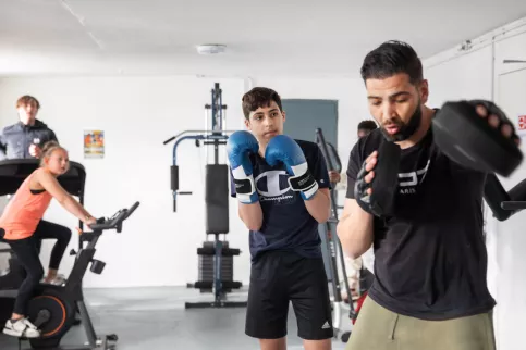 Animation d'une séance de boxe avec des jeunes